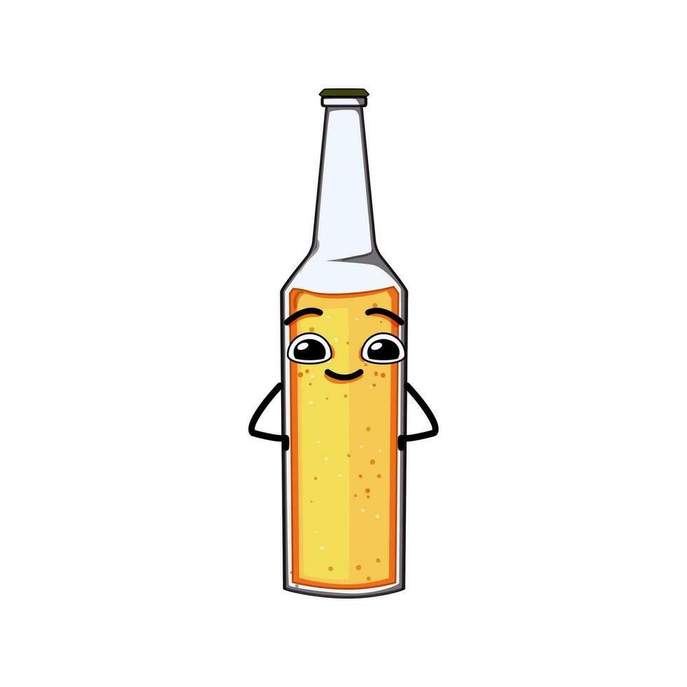 negro cerveza botella personaje dibujos animados vector ilustración