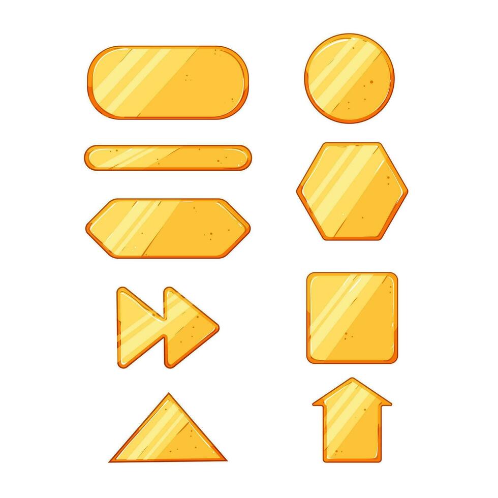 oro juego botón conjunto dibujos animados vector ilustración