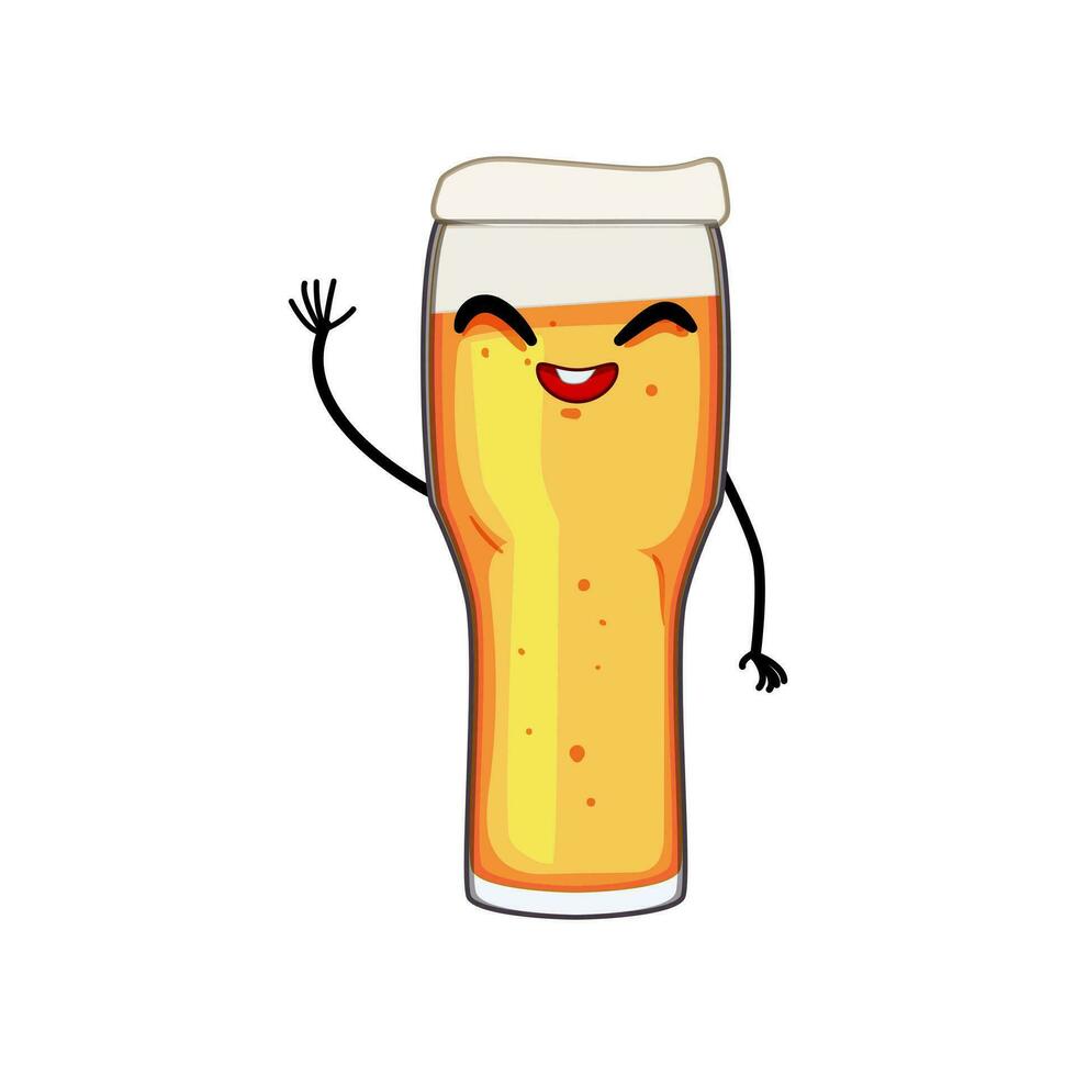 brewery beer mug character cartoon vector illustration