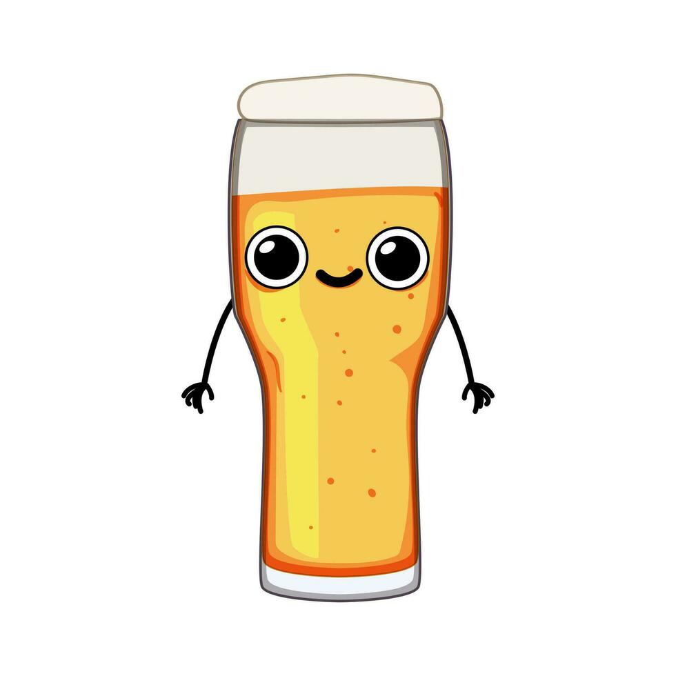foam beer mug character cartoon vector illustration