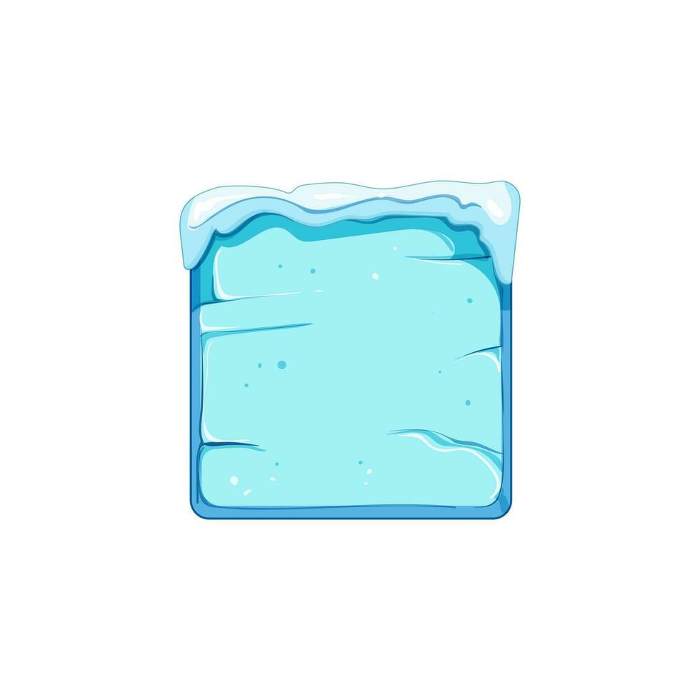 rectangle ice game button cartoon vector illustration