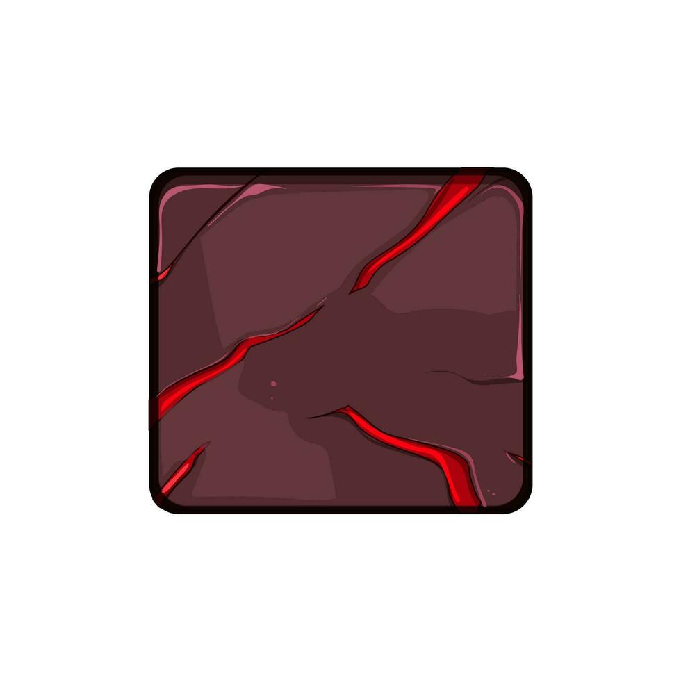 rock lava game button cartoon vector illustration