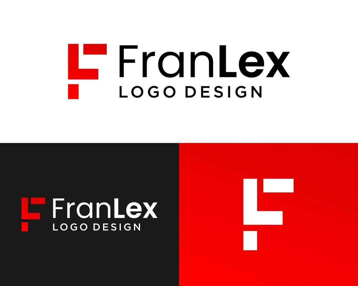 Letter FL monogram bold line business company logo design. vector