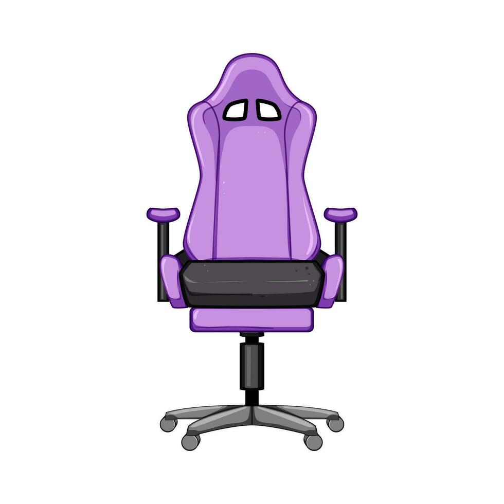 monitor game chair cartoon vector illustration