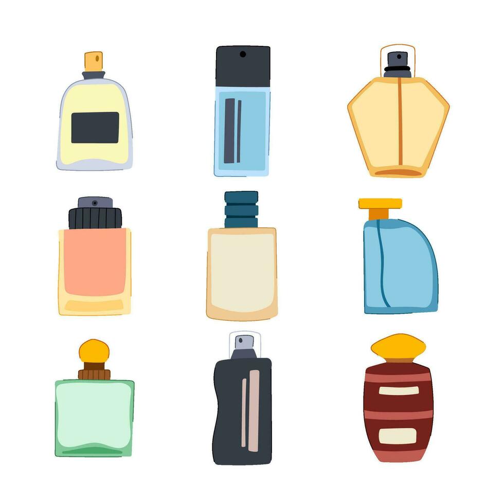 perfume for men set cartoon vector illustration