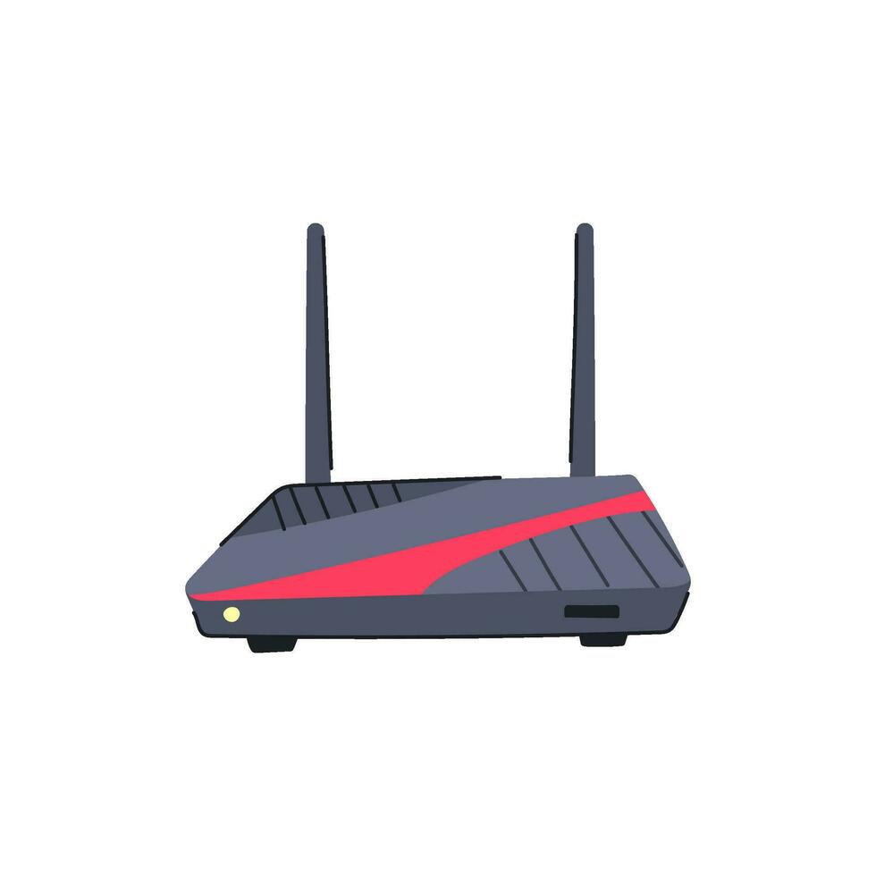 internet router cartoon vector illustration