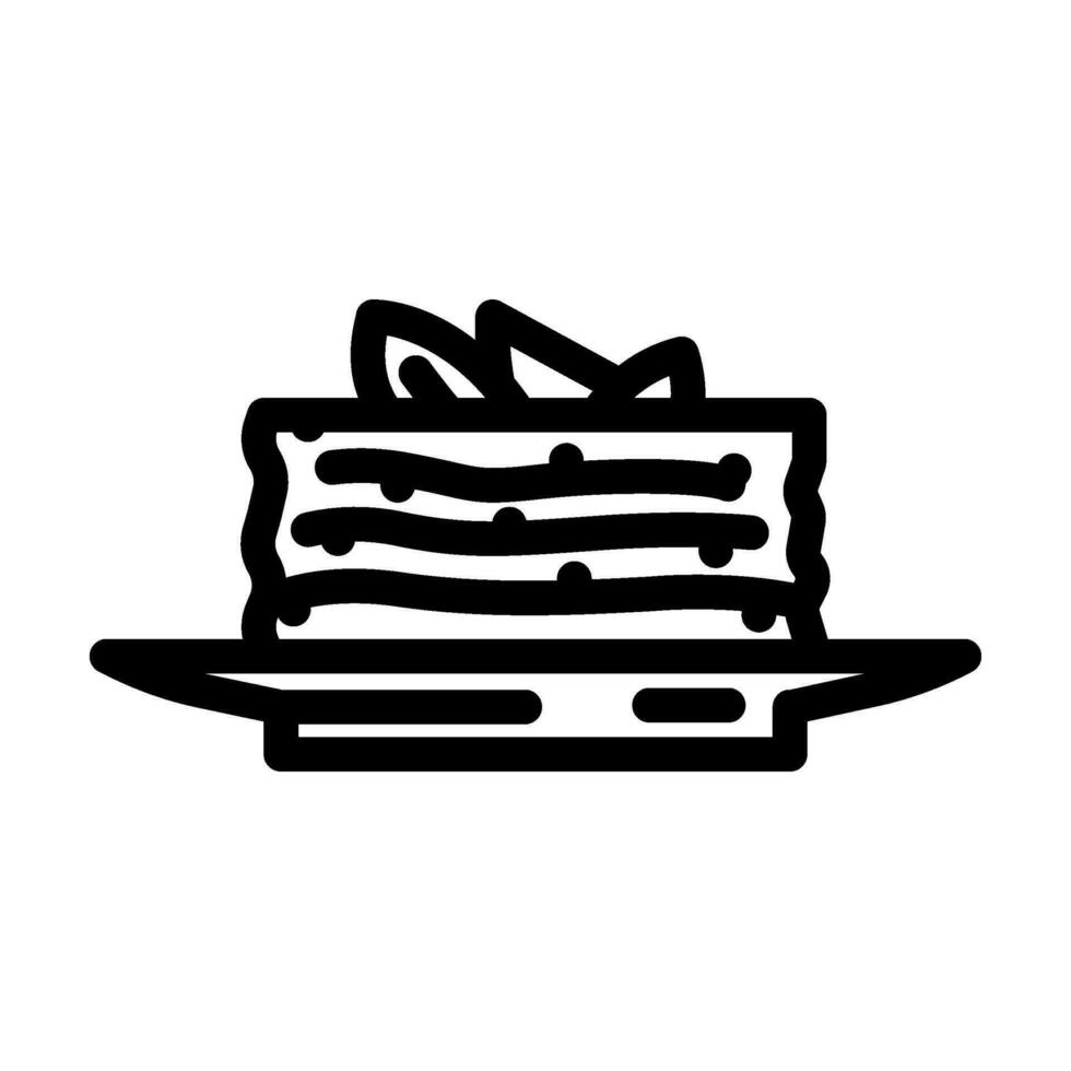 lasagna dish italian cuisine line icon vector illustration