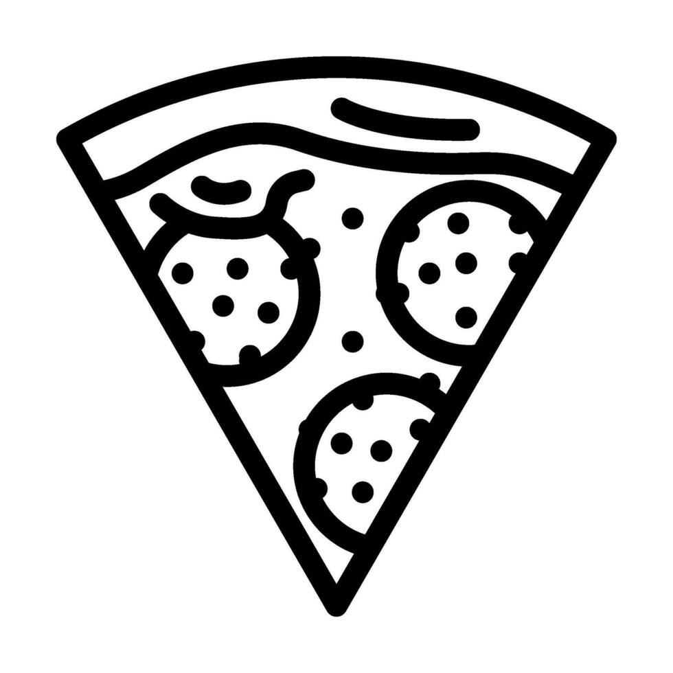 Pizza rebanada italiano cocina línea icono vector ilustración