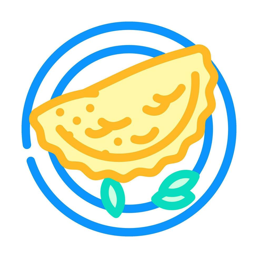 calzone pizza italian cuisine color icon vector illustration