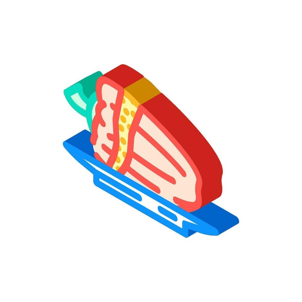 saganaki greek cuisine isometric icon vector illustration