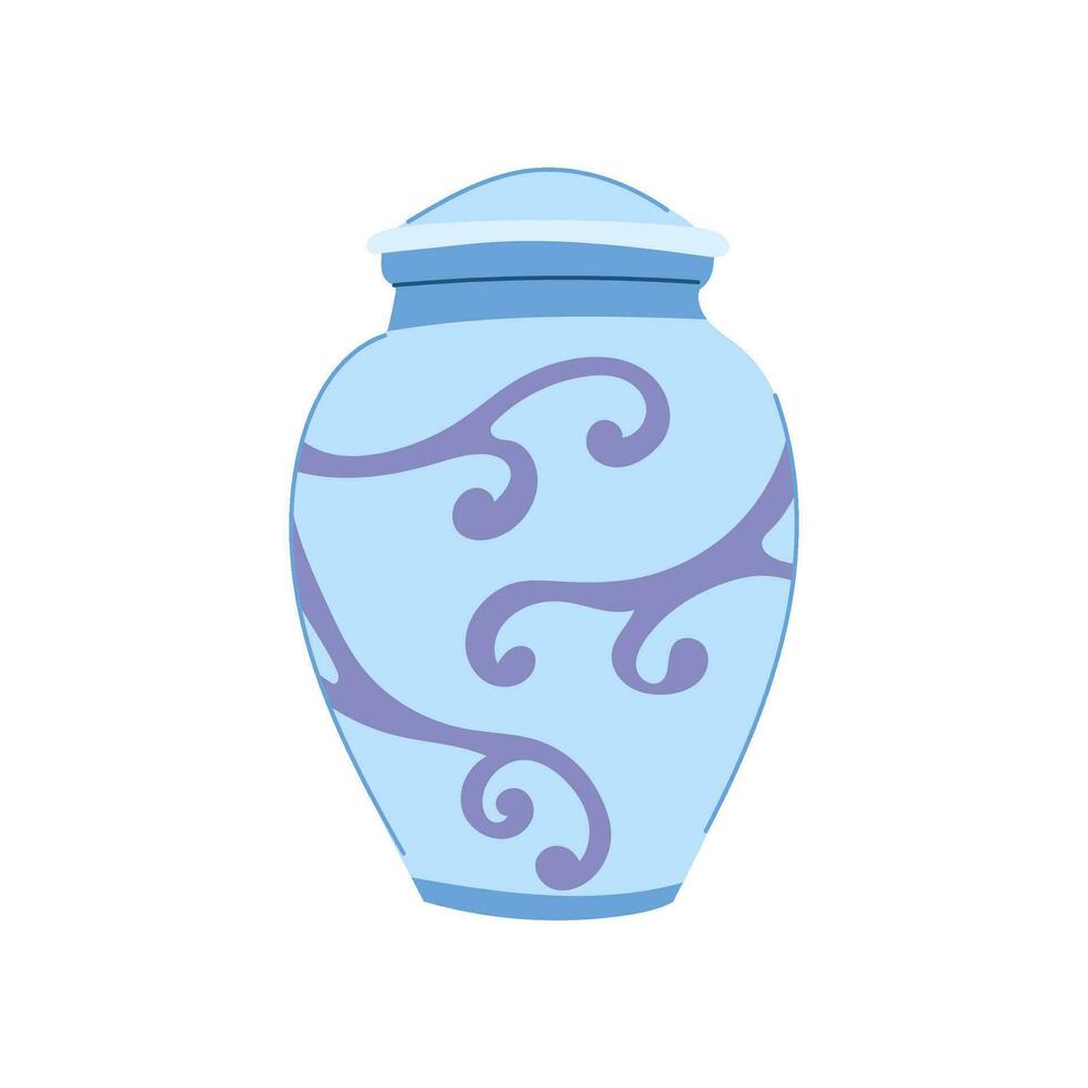 cremation urn ashes cartoon vector illustration