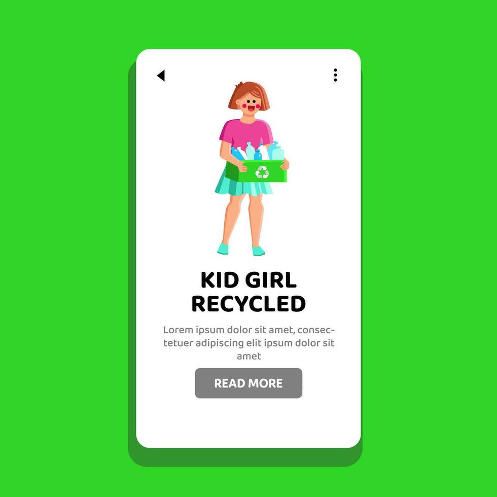 garbage kid girl recycled vector