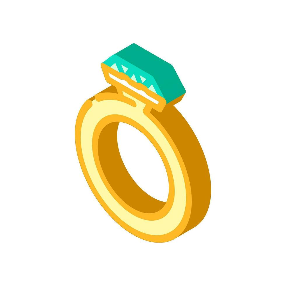 anillo joyería isométrica icono vector ilustración