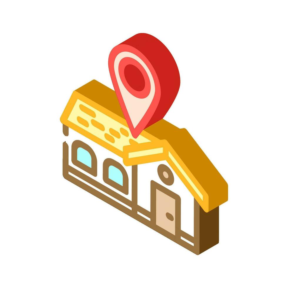 home map location isometric icon vector illustration