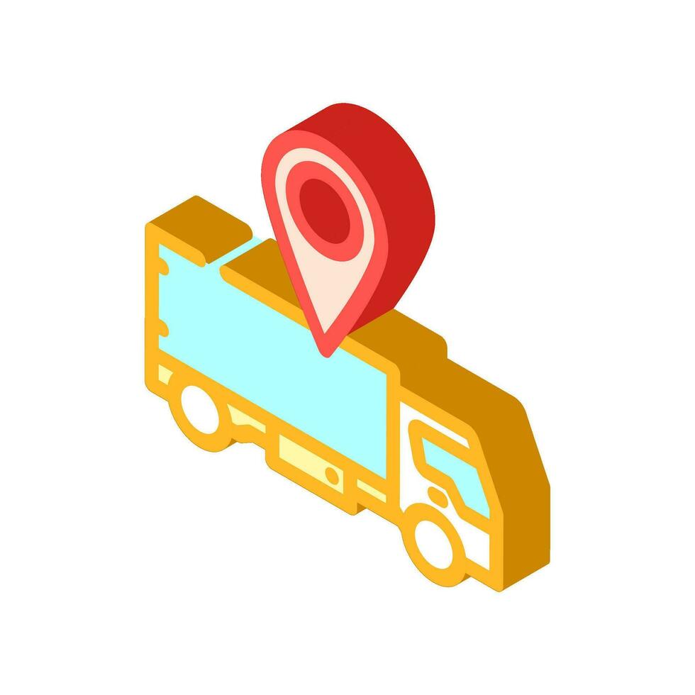 truck map location isometric icon vector illustration