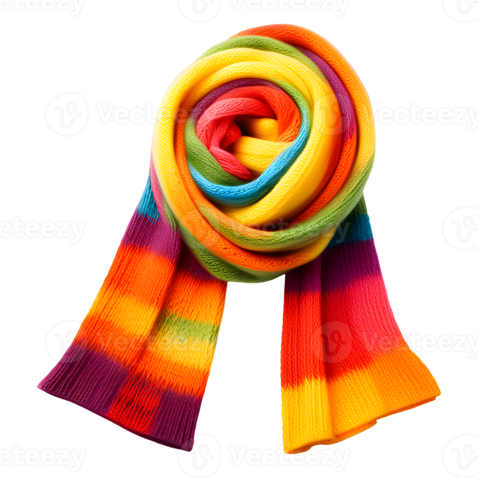 AI generated Colorful Scarf Isolated on Transparent Background png