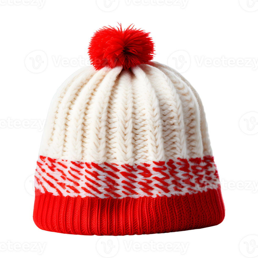 AI generated Winter Knitted Hat Isolated on Transparent Background png