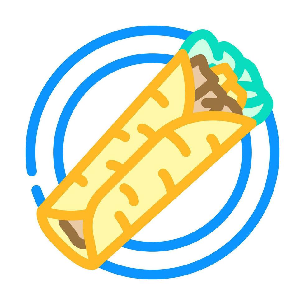 gyro wrap greek cuisine color icon vector illustration