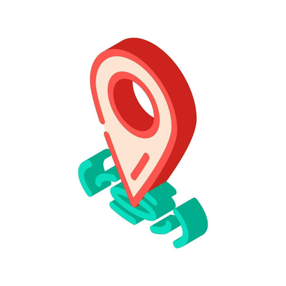 pointer red map location isometric icon vector illustration