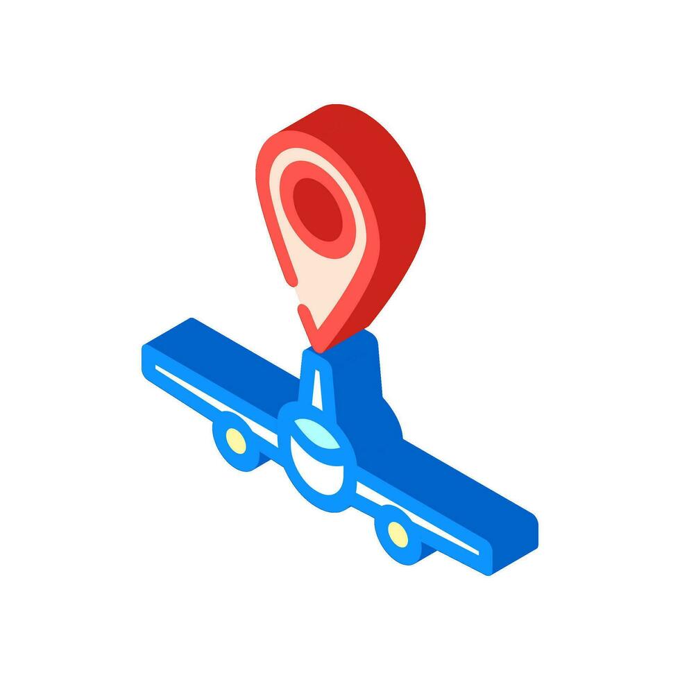 airplane map location isometric icon vector illustration