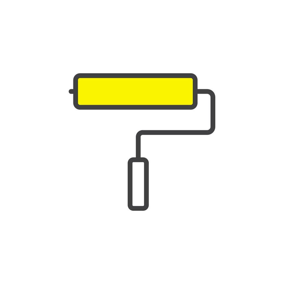 paint roller icon. sign for mobile concept and web design. outline vector icon. symbol, logo illustration. vector graphics.