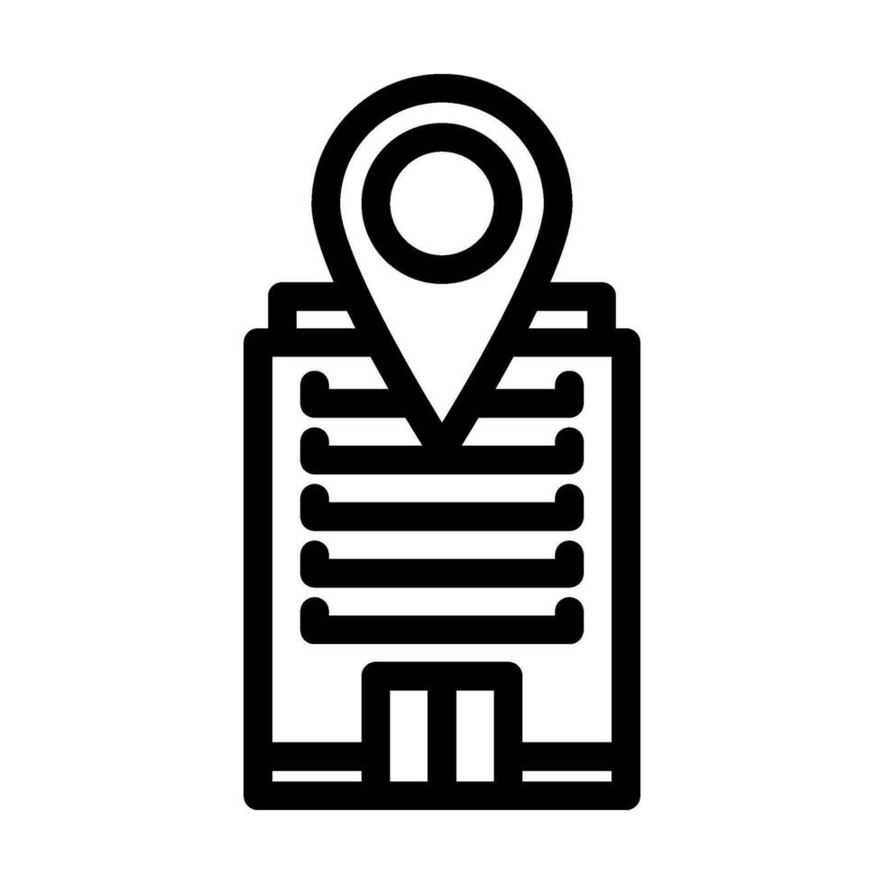 office map location line icon vector illustration