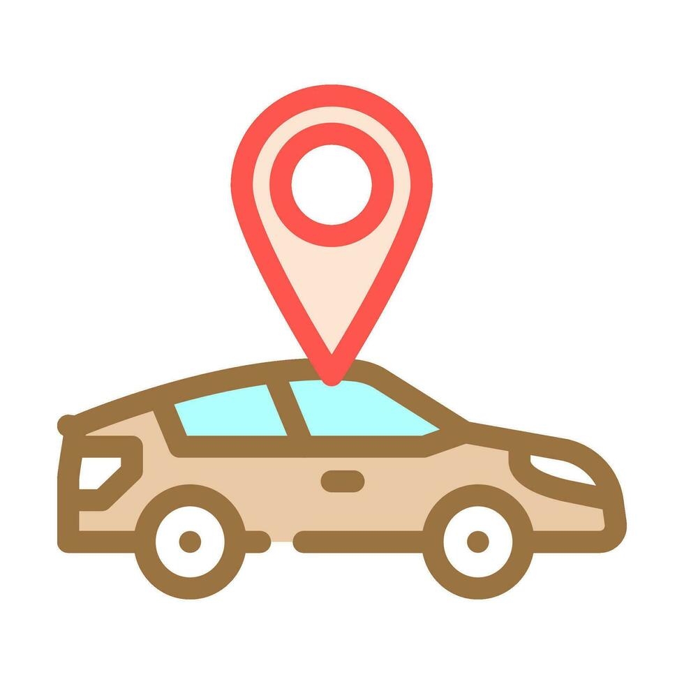 car map location color icon vector illustration