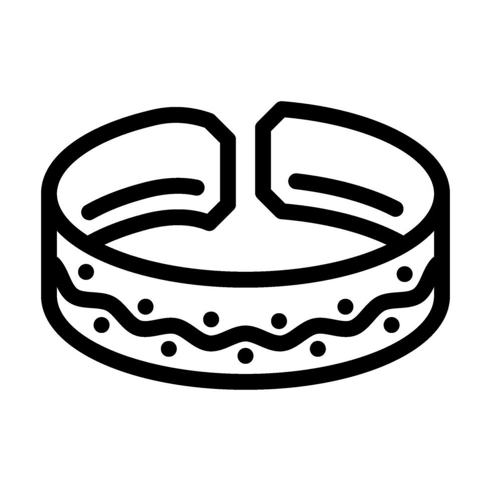 dedo del pie anillo joyería línea icono vector ilustración