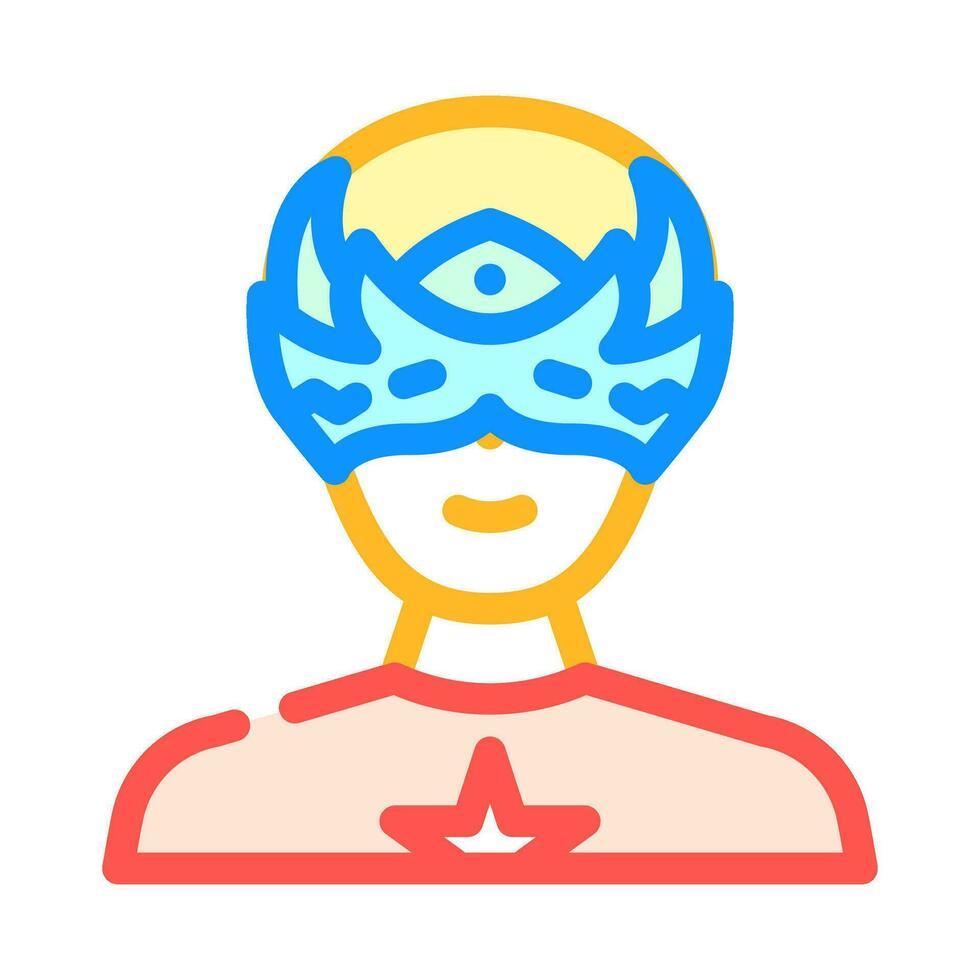 hero mask face color icon vector illustration