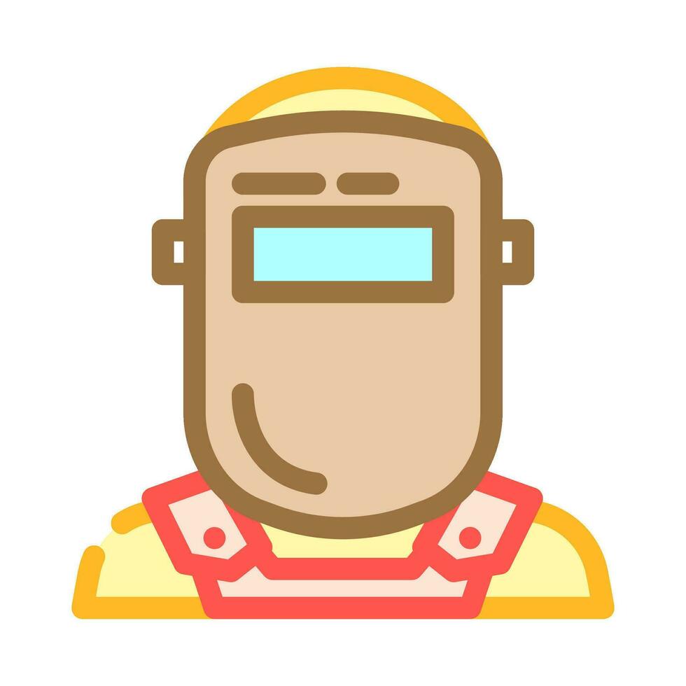 welding mask face color icon vector illustration