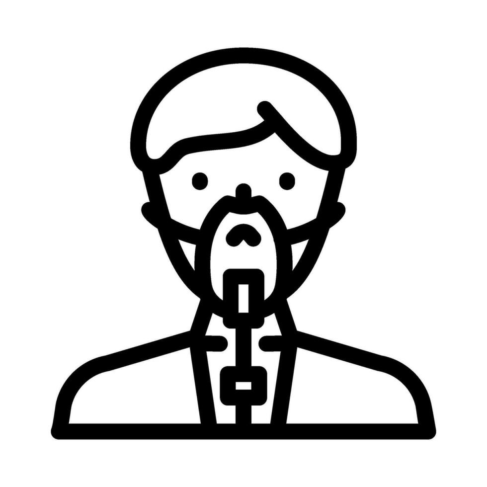 oxygen mask face line icon vector illustration