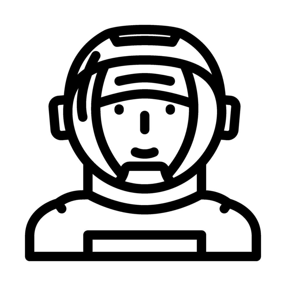 astronauta máscara cara línea icono vector ilustración