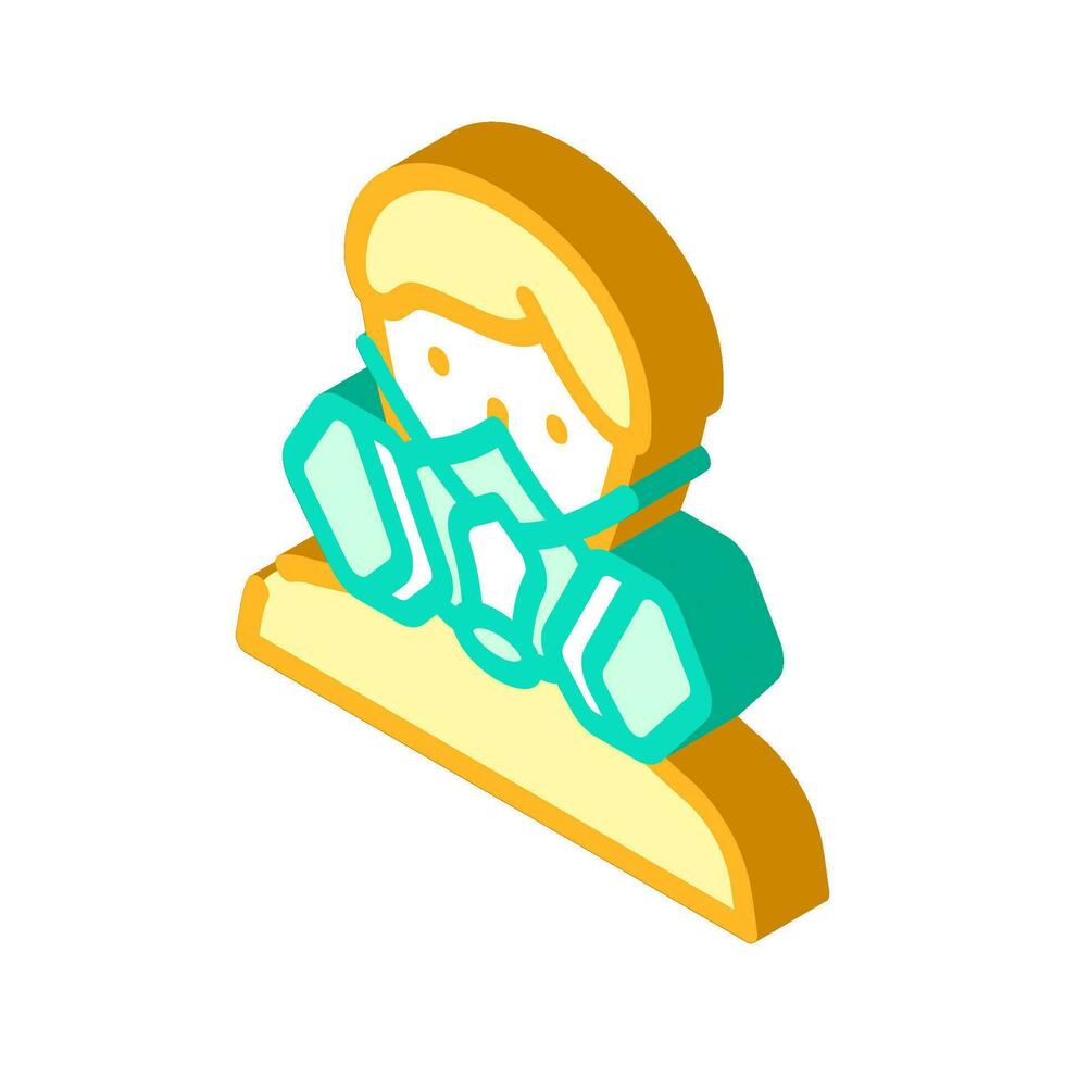 mining mask face isometric icon vector illustration