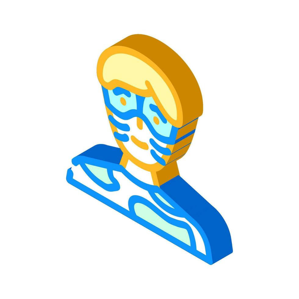 painting mask face isometric icon vector illustration