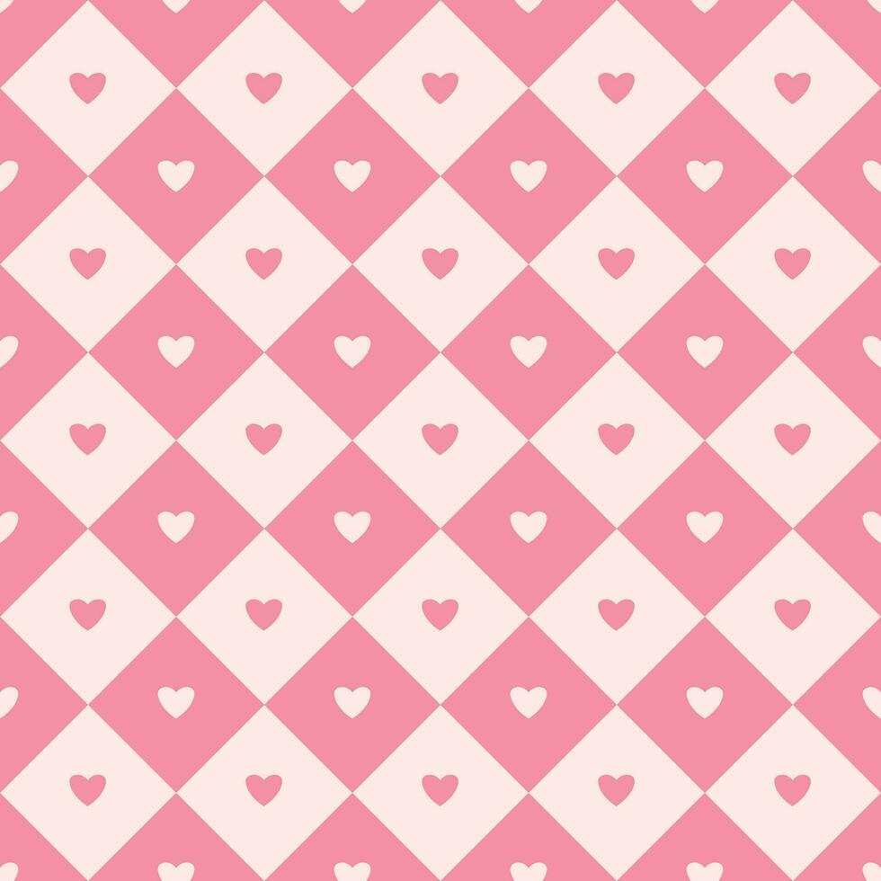 Happy Valentine s Day. Hearts Seamless Pattern Vector Illustration