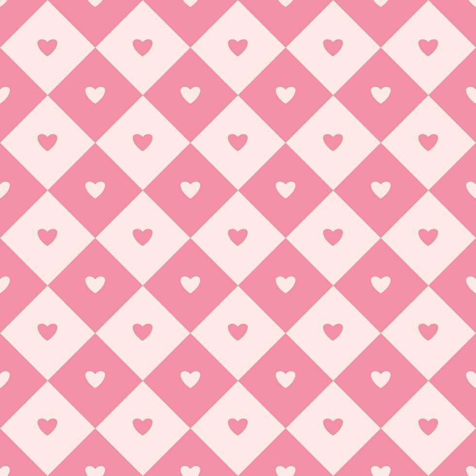 Happy Valentine s Day. Hearts Seamless Pattern Vector Illustration