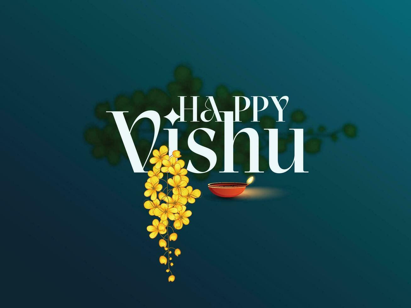 hermosa vishukaní flor tarjeta para vishu festival vishu keralas nuevo año vector