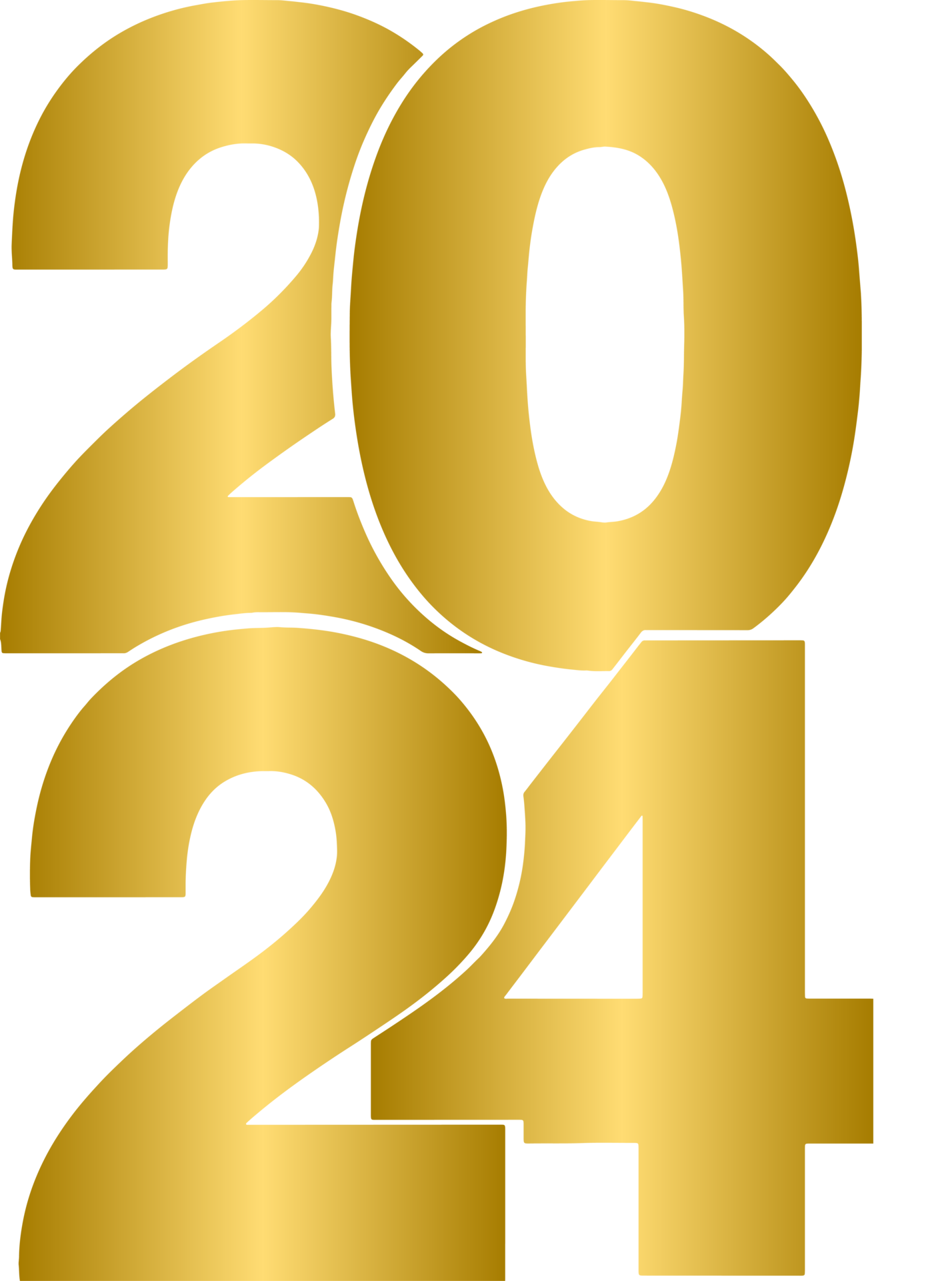 Golden 2024 happy new year, gold 2024 new year 36277544 PNG