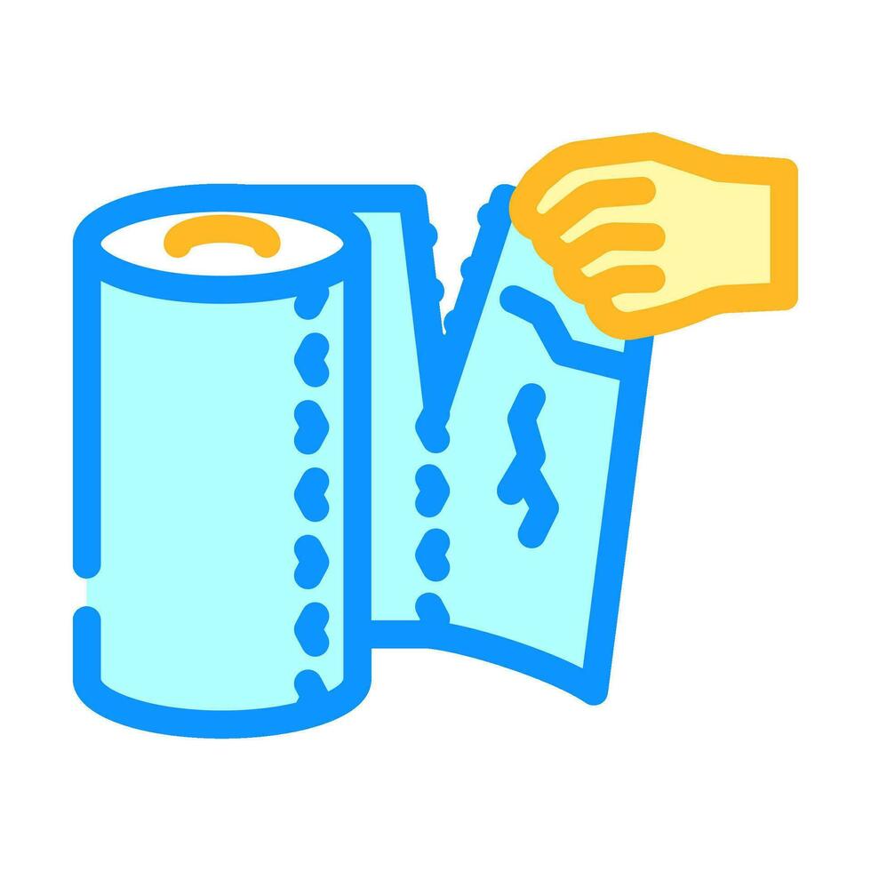 hand tearing paper towel color icon vector illustration