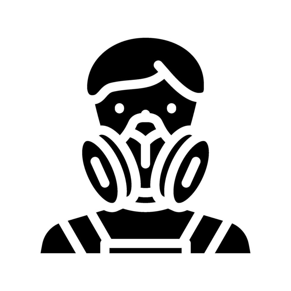 smoke mask face glyph icon vector illustration