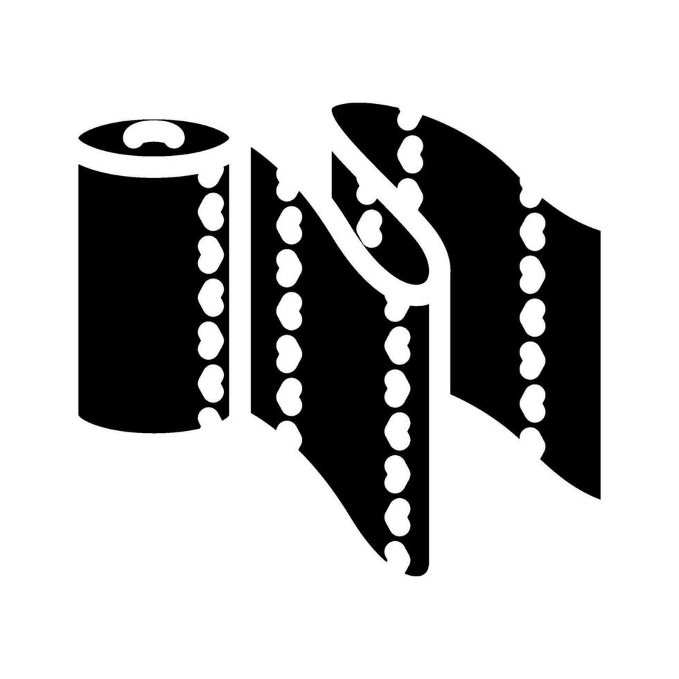 paper towel unrolling glyph icon vector illustration