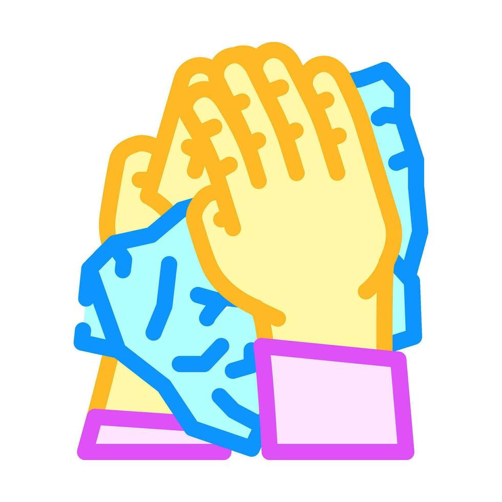 hand wiping with paper towel color icon vector illustration