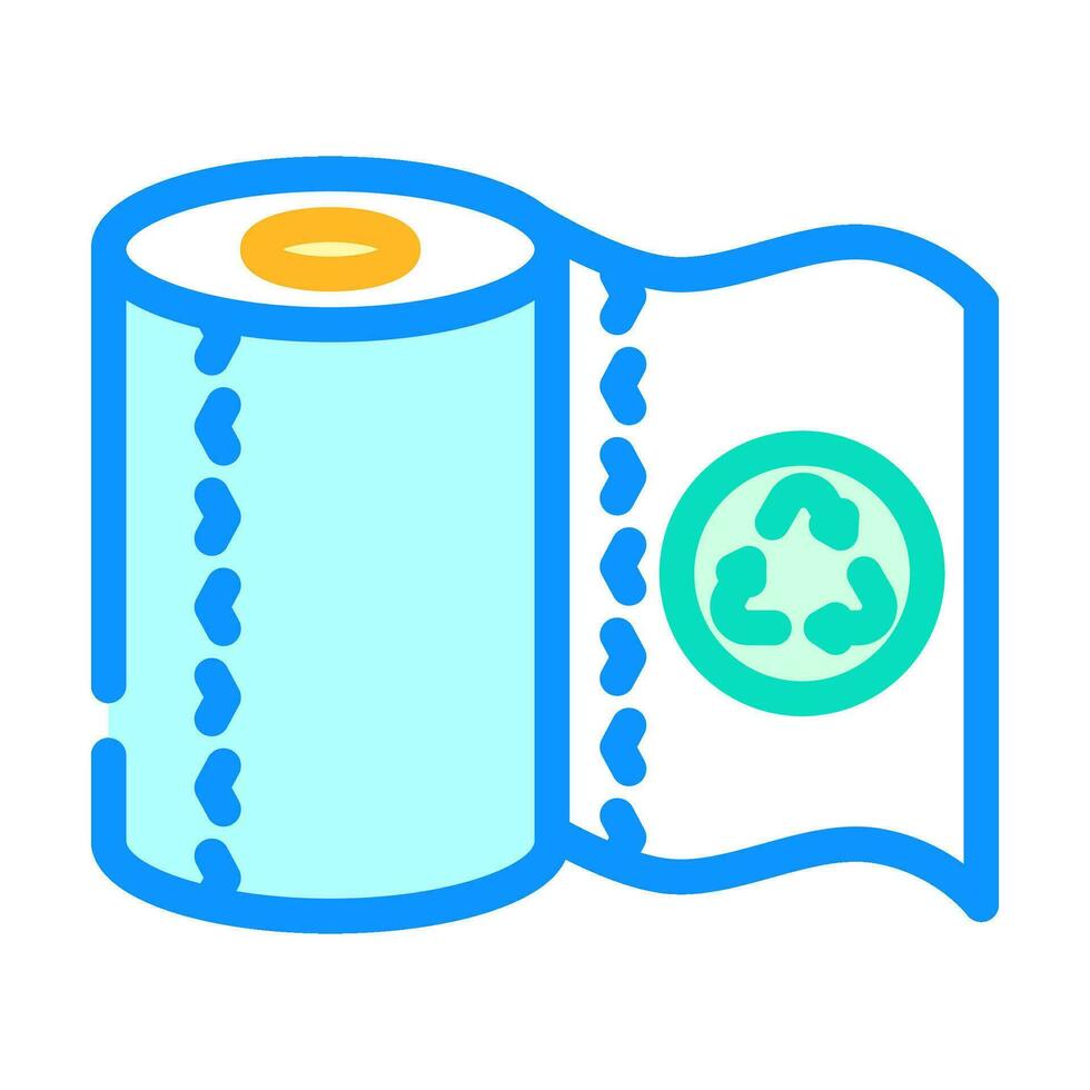 recycling paper towel color icon vector illustration