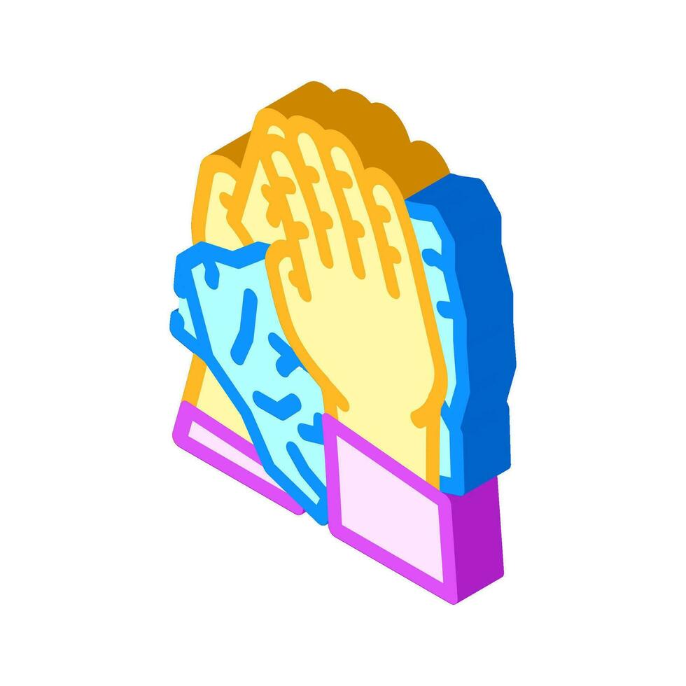 mano limpiando con papel toalla isométrica icono vector ilustración