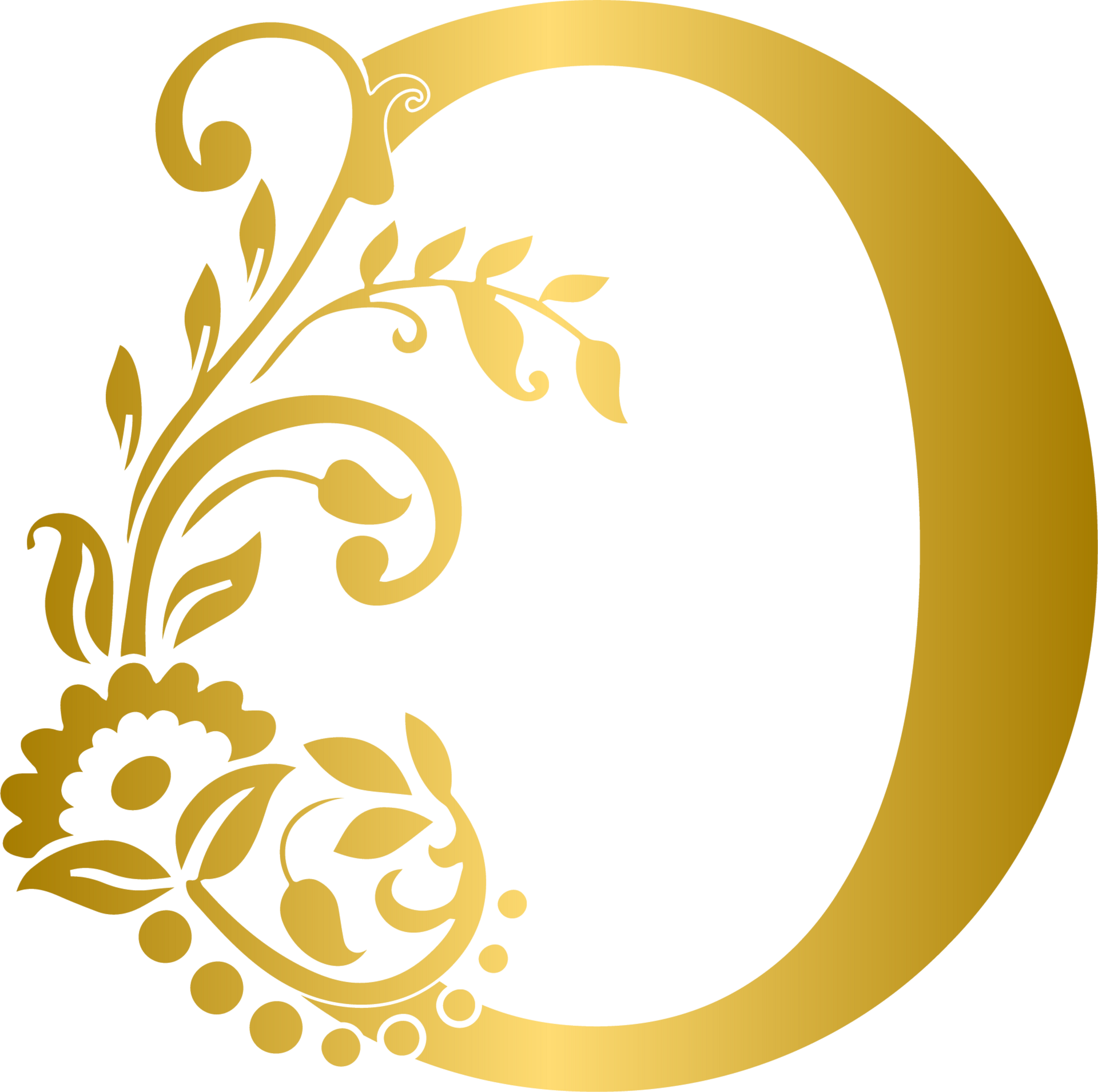 Gold floral premium luxury O alphabet letter, golden O alphabet