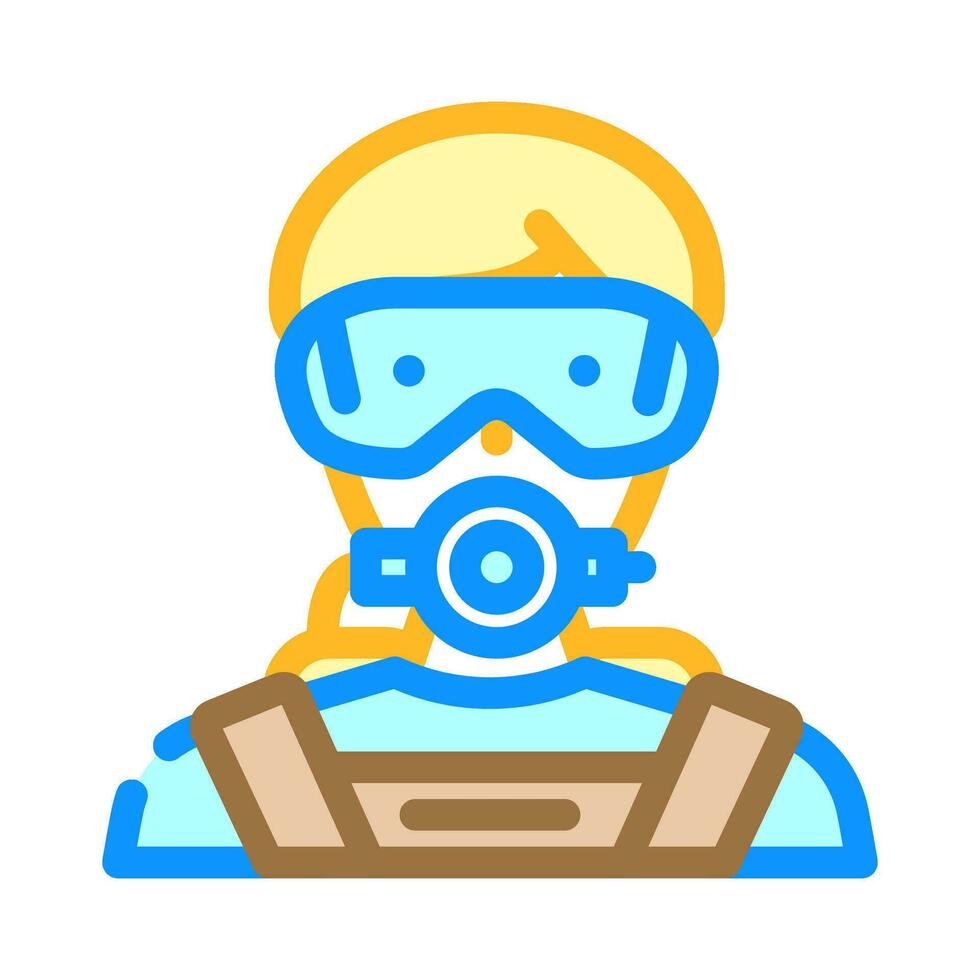 escafandra autónoma buceo máscara cara color icono vector ilustración
