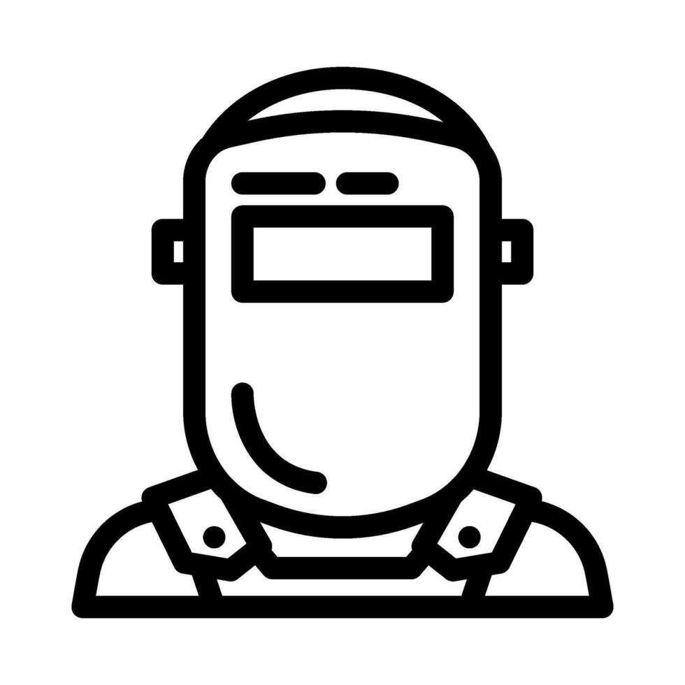 welding mask face line icon vector illustration