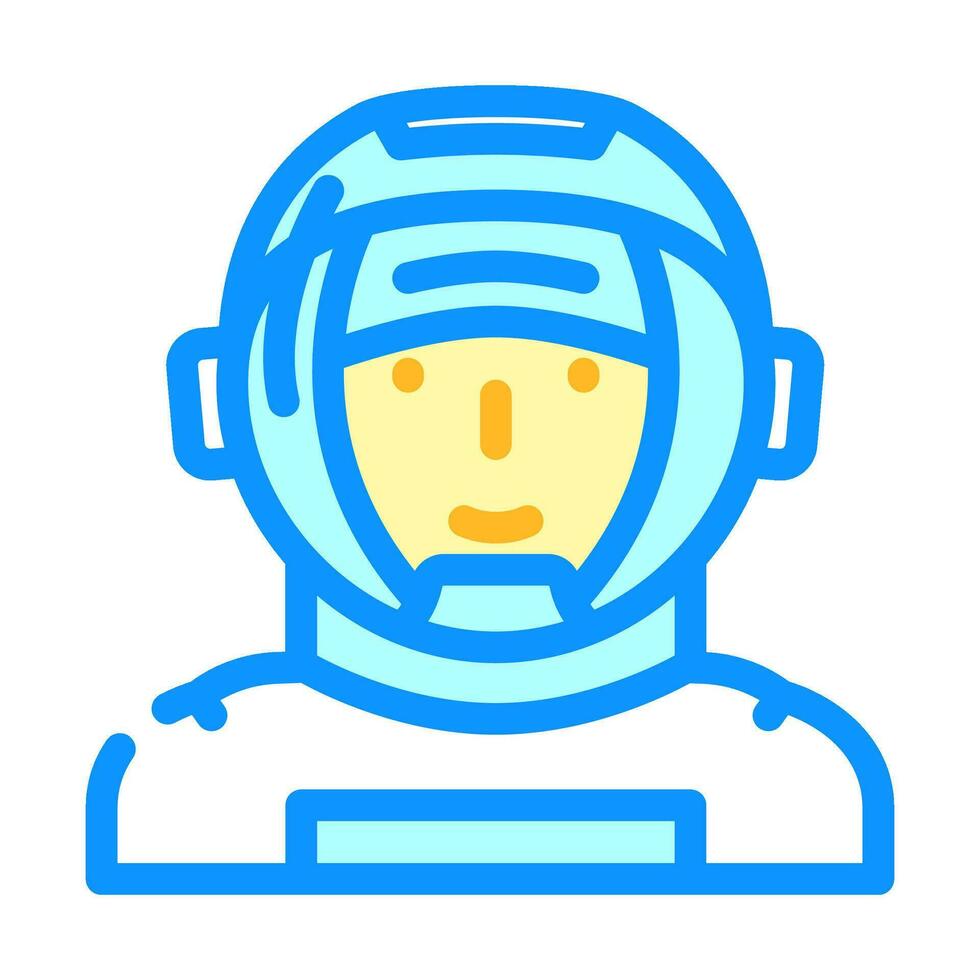 astronauta máscara cara color icono vector ilustración