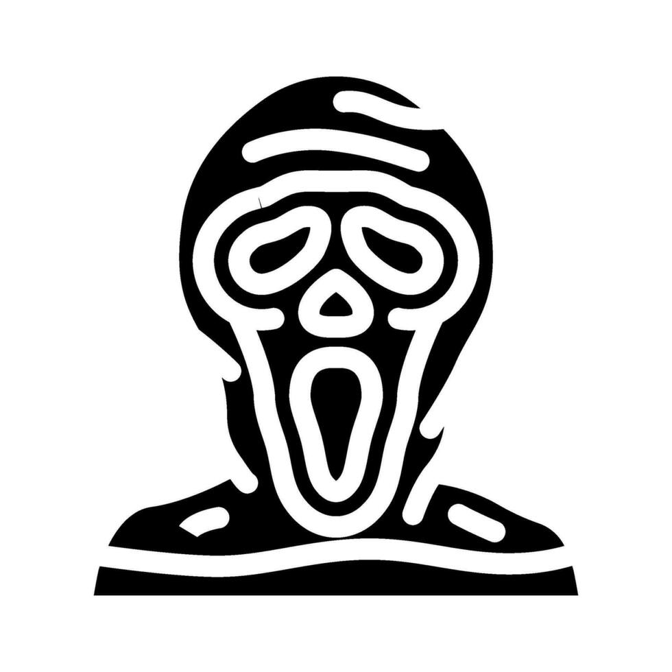 ghost mask face glyph icon vector illustration