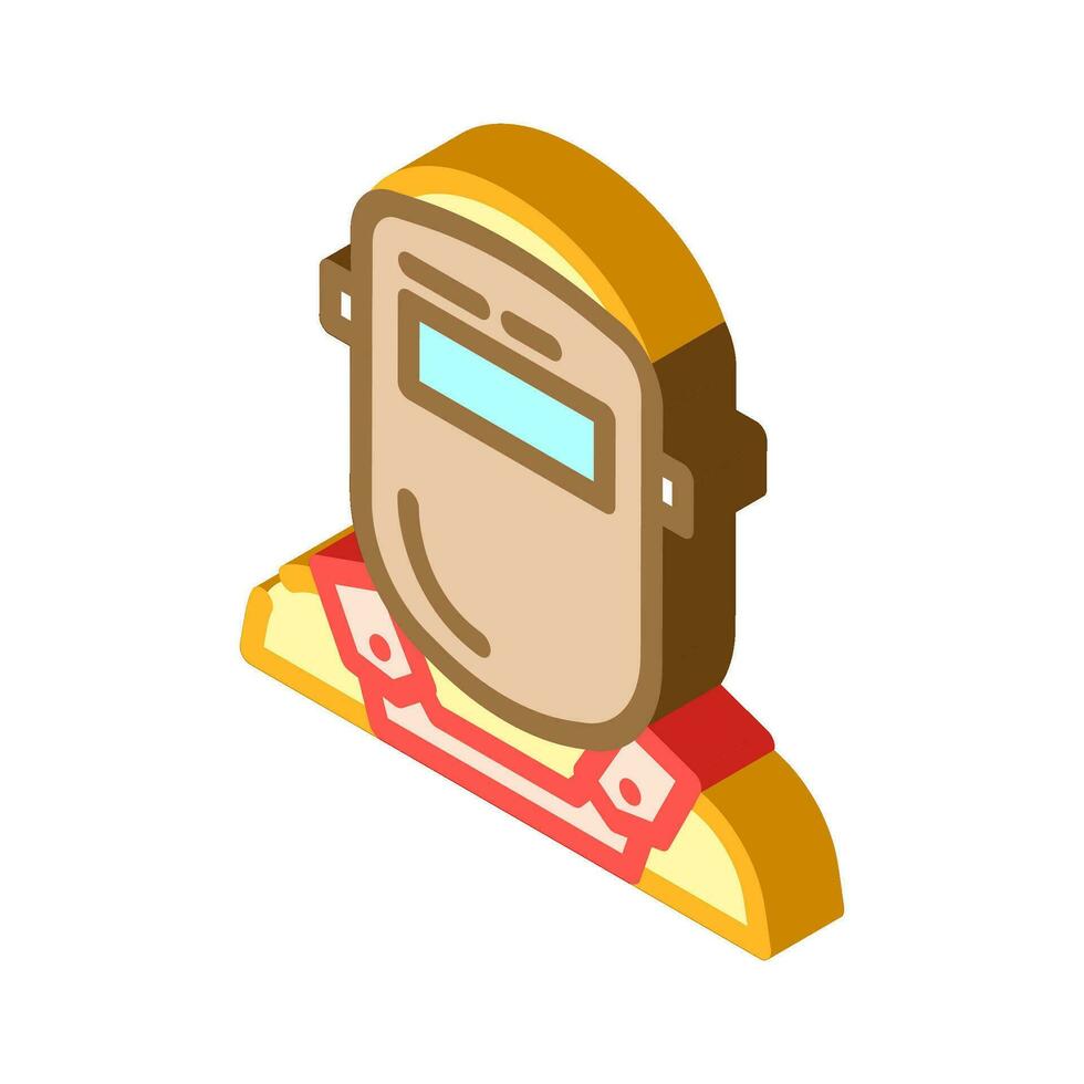 welding mask face isometric icon vector illustration